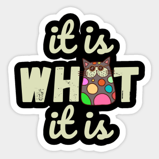 It is What It is Doodle Cat Sticker